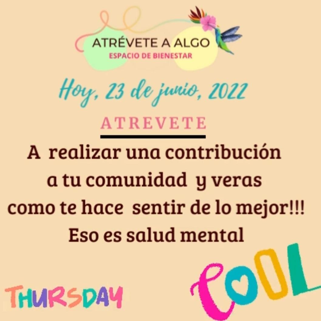AtreveteaAlgo's tweet photo. Atrévete a Algo...ser parte de una comunidad te brinda la oportunidad de dar tu esencia y tu milla extra...¿y el precio o ganancia? ¡Sentir que tienes para dar en abundancia! #esencia #bienestar #Comunidad #saludmental https://t.co/qd3pgF8NXy