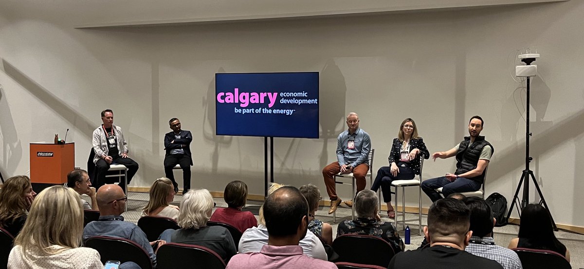 StuartWoodTO's tweet image. Some amazing companies from Calgary sharing what makes it such a great city for entrepreneurs, the talent in the city and the growing unicorn population @neofinancial @thinair_labs @Attabotics @blacklinesafety @Caravel_Law #CollisionConf