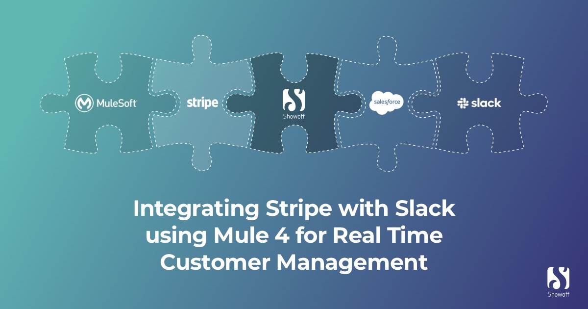 Learn how <a href="/Showoff_ie/">Showoff</a> creates real-time customer management leveraging <a href="/Salesforce/">Salesforce</a>, <a href="/SlackHQ/">Slack</a>, <a href="/Stripe/">Stripe</a> and <a href="/MuleSoft/">MuleSoft</a> 
bit.ly/39IAai8 

#stripe #StripePartner #subscriptions #salesforce #salesforcepartner #mulesoft #slack #teamshowoff #partnerforce #Integration