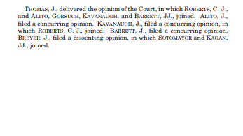 BREAKING: Supreme Court strikes down New York gun-carrying restrictions. The Second Amendment applies outside of the home, court says. Full opinion: blawgo.com/BakRckb