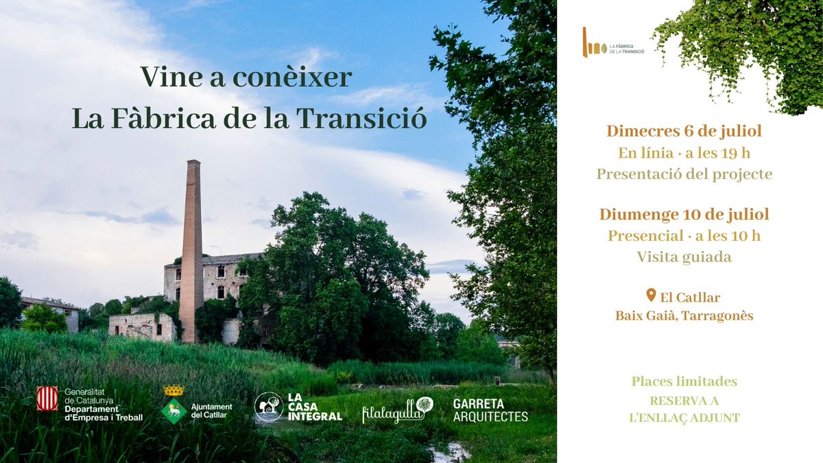 Vols experimentar la vida en comunitat? Vols conèixer #LaFàbricadelaTransició? 🧵