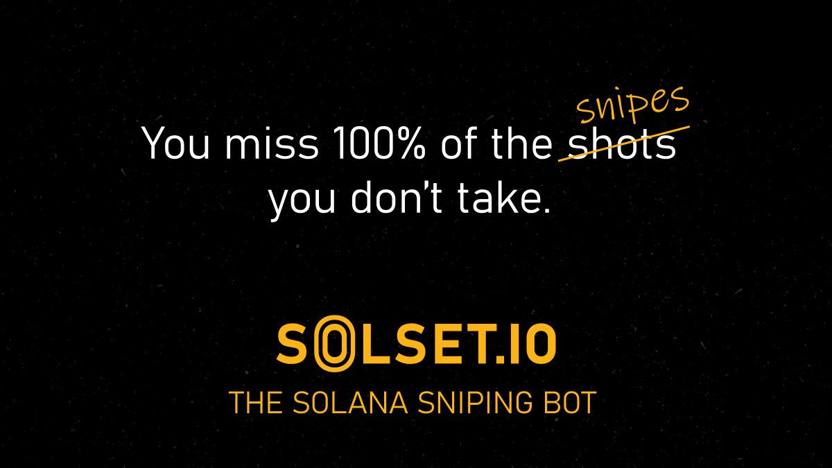 solset_io's tweet photo. Our Free4All week was a huge success with hundreds of successful snipes!  

So… we want to keep the good times rolling with some giveaways 😉

Who wants Whitelist?

✅ Follow 
✅ Like 
✅ Retweet
✅ Join Discord 

5 winners will be chosen🤠

#solset #solana #sniping #NFTUtility https://t.co/4DjGf2hfIF
