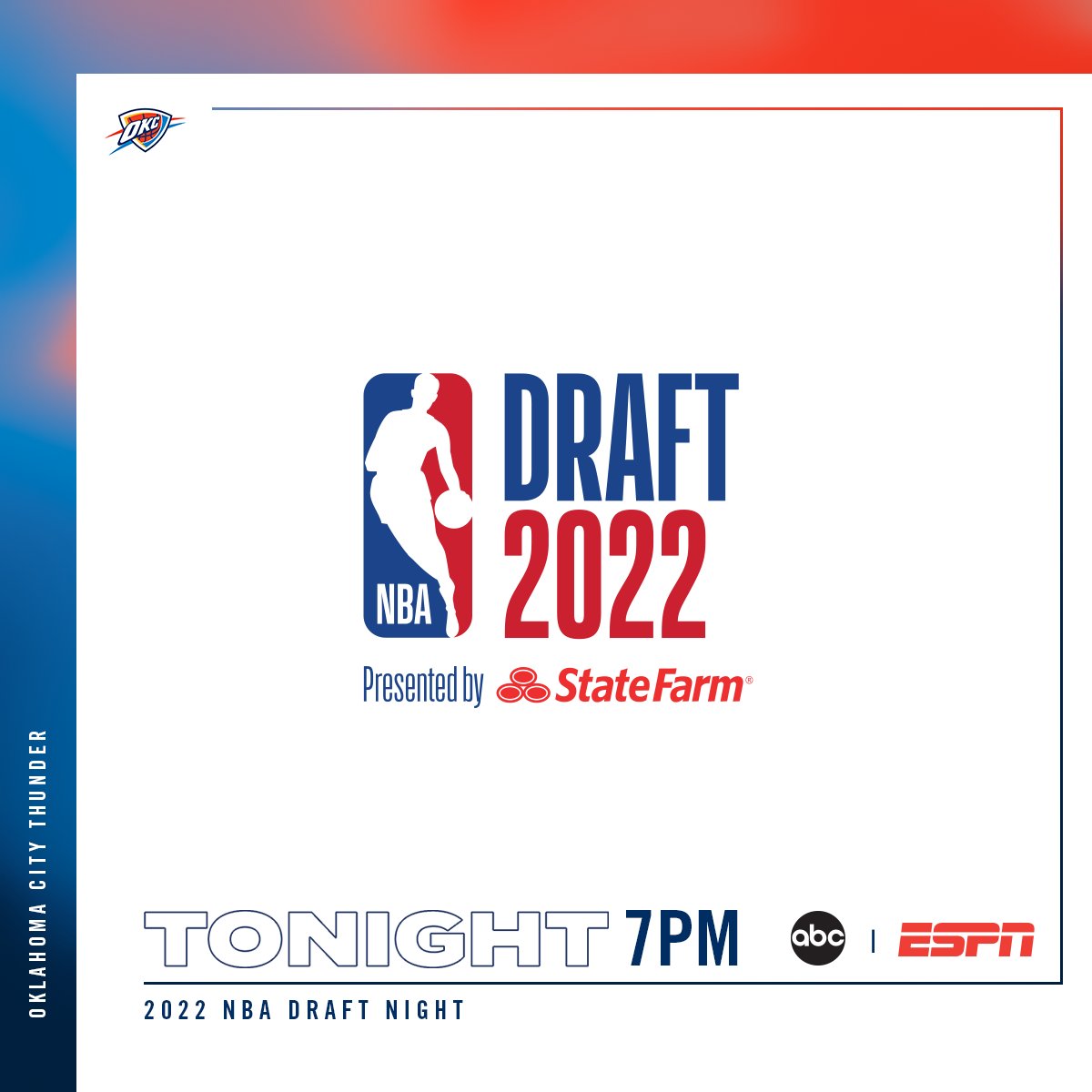 okcthunder's tweet photo. Draft Day ⚡️

🕖 7PM CT
📺 @abc + @espn https://t.co/gOBZHDaFCA