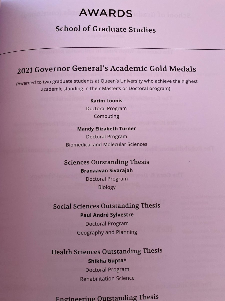 Immensely happy to graduate from <a href="/queensu/">Queen's University</a> with a PhD and Governor General Gold Medal for Outstanding Health Science Thesis Award 2021! A big shout out to my supervisor, Q’ community and my research partners. This belongs to you! <a href="/Queens_HSPRI/">Health Services and Policy Research Institute</a> <a href="/queensgradstudy/">Queen's Graduate Studies and Postdoctoral Affairs</a> #Queensugrad22