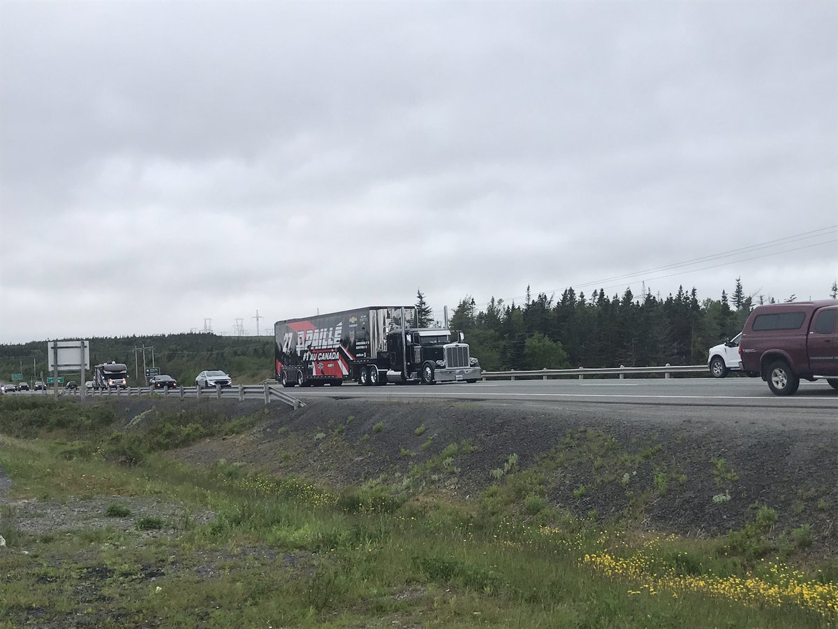 Baymen86's tweet photo. Never thought I would see the day that NASCAR came to the rock! Historic moment for race fans in our beautiful province! Fifth wheel is loaded up and cannot wait to spend all weekend @EastboundPark @NASCARPintys #NASCARontheRock https://t.co/FE2qNN3h02