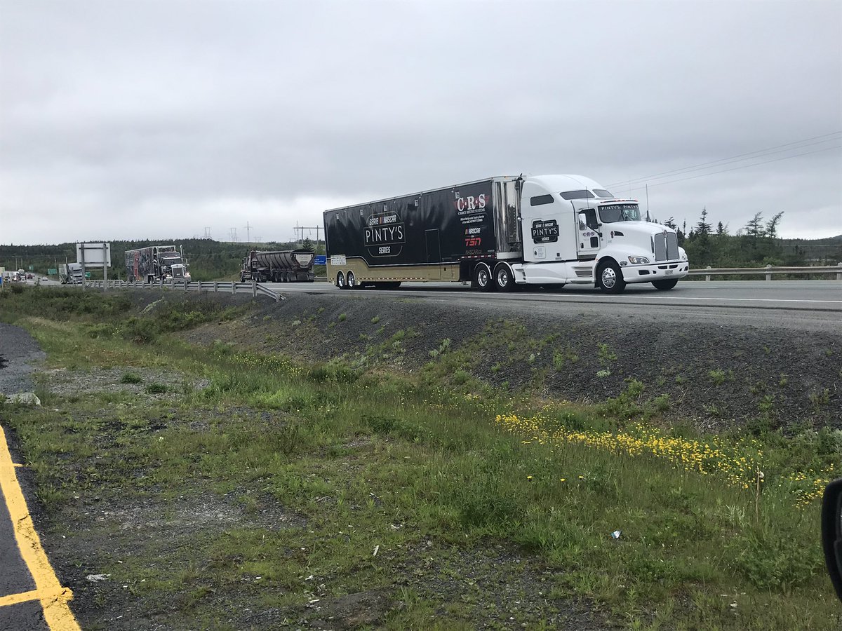 Baymen86's tweet photo. Never thought I would see the day that NASCAR came to the rock! Historic moment for race fans in our beautiful province! Fifth wheel is loaded up and cannot wait to spend all weekend @EastboundPark @NASCARPintys #NASCARontheRock https://t.co/FE2qNN3h02
