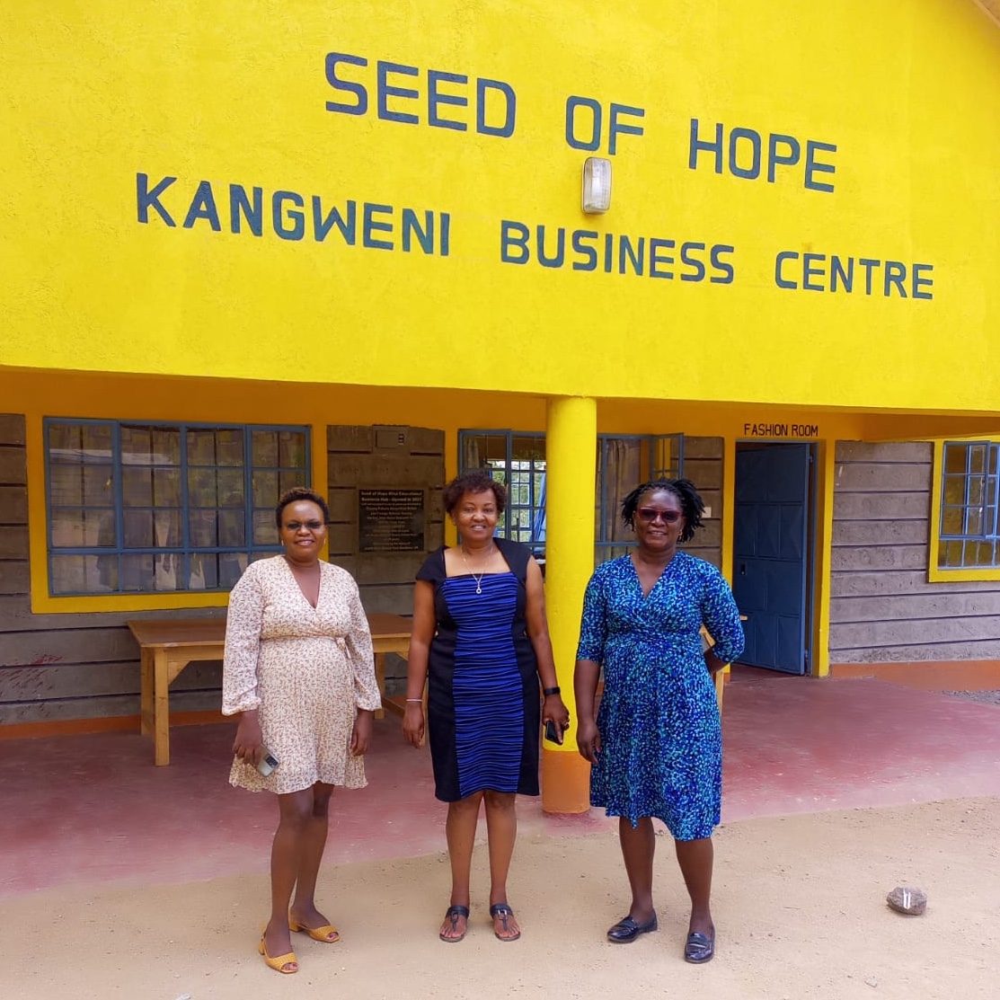 RaisingFutures's tweet photo. Yesterday Mary (left) &amp; Florence (right) were joined by Board Member Catherine (centre) at Seed of Hope Kangweni, Kitui to see the new graduate business hub.

We'regrateful to our Board members in the UK &amp; Kenya who give up their time for free to support the charity, thank you! https://t.co/ZVhGbOwkSQ