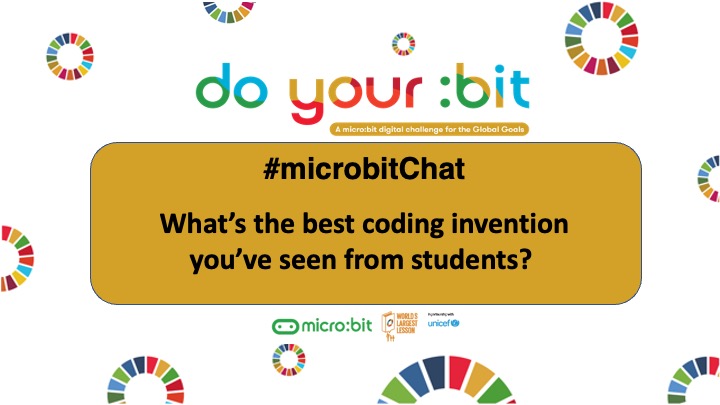 microbit_edu's tweet photo. Q3: Whatโs the best coding invention youโve seen from students?
(Share pics/video if you can! ๐ธ)
#microbitChat #Coding #GlobalGoals https://t.co/9QAJUWzcQc