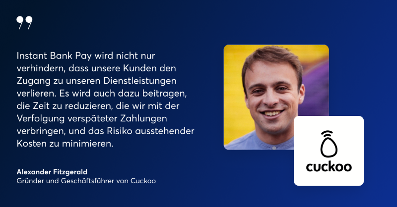 GoCardlessDE's tweet photo. @CuckooInternet bestätigt es: reduzierter Zeitaufwand für Administration, weniger #Churn und #Fraud dank Instant Bank Pay. ✅ Erhalten Sie eine sofortige Zahlungsbestätigung beim Einzug von einmaligen #Zahlungen beim Einrichten eines Lastschriftmandats.