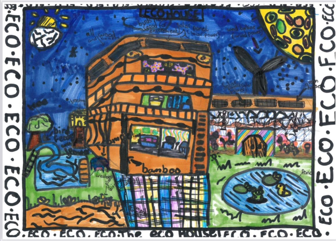 SaintJosephsRC's tweet photo. Congratulations to our P4 pupil @SaintJosephsRC who won the Future Home Design Competition.  Fantastic work!  #DYW #LearningforSustainabilty https://t.co/e9Cb4ZqCWg