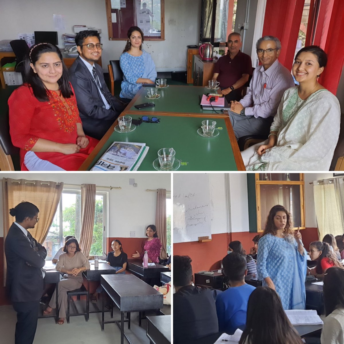 Bridging the gap in Nepal's legal academia! Invited faculty of <a href="/KtmSchoolofLaw/">Kathmandu School of Law</a> (Yugicchya Sangroula and @SanjayPIL) to <a href="/KUSOL2014/">KU School of Law</a> to deliver lectures in Human rghts, Enviro and Insurance law to emphasise the importance of collaboration in academia to decolononize our education.