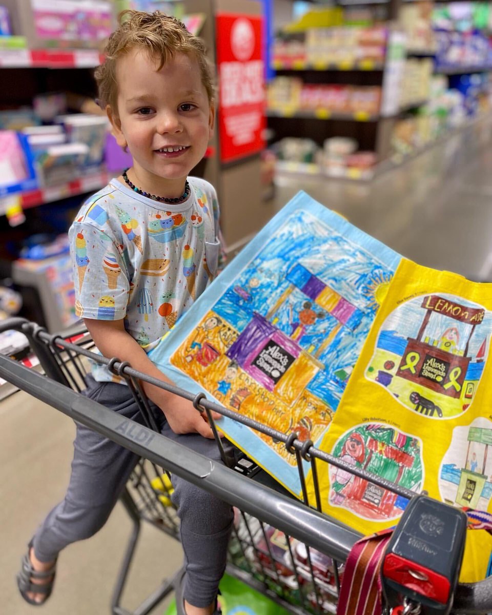 AlexsLemonade's tweet photo. A sweet way to take a stand against childhood cancer at @ALDIUSA 🍋 
 
For every ALDI Find featuring the #AlexsLemonade logo that is purchased this summer, ALDI will donate to the fight against childhood cancer, up to $1 million!

Learn more at https://t.co/CVrFmwXxi7. https://t.co/dfr9lnEMDk