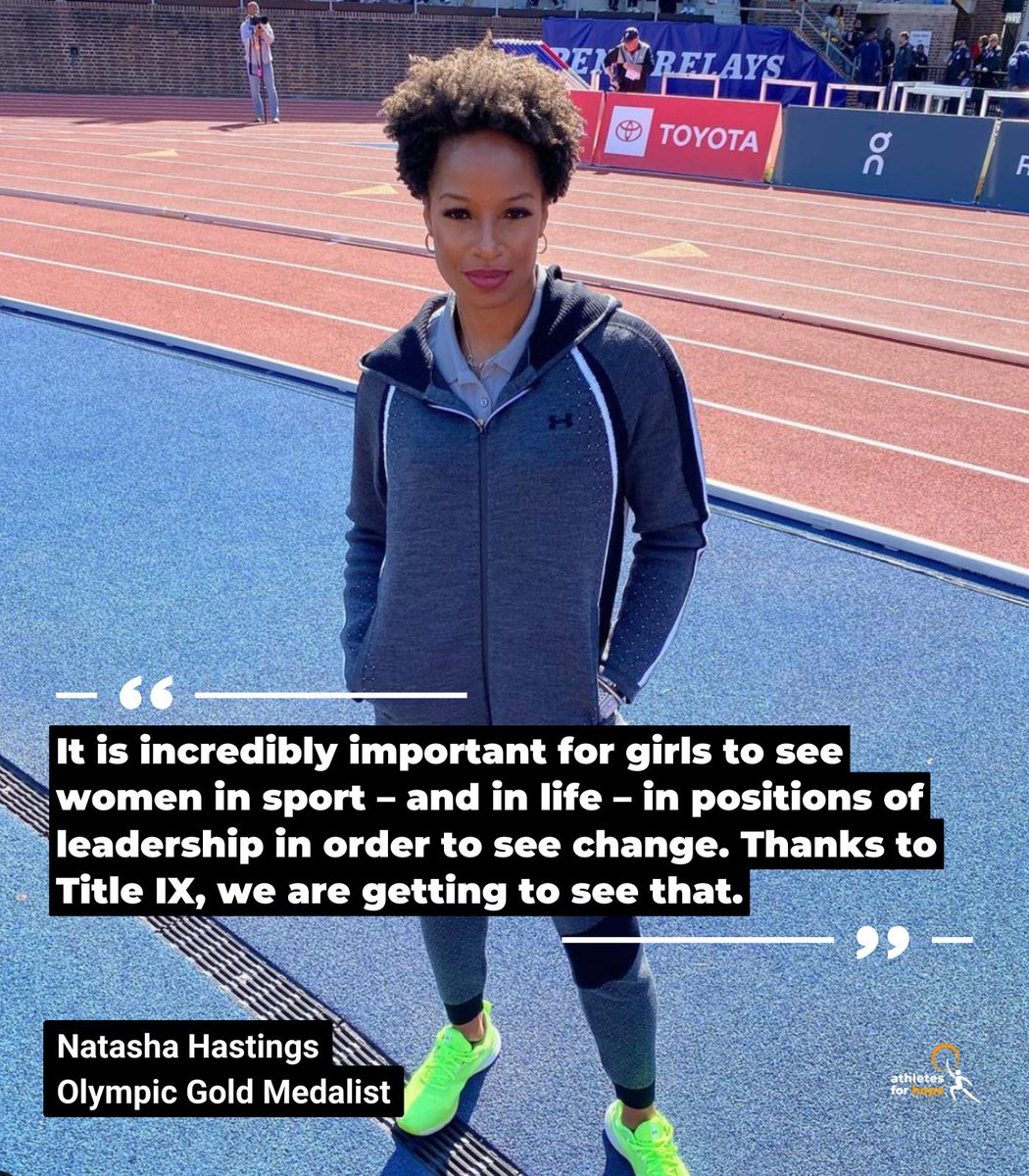 AthletesForHope's tweet photo. Today we celebrate 5️⃣0️⃣ years of #TitleIX! Equal opportunity for women and girls in sports makes the world a better place. 🙌

Not sure what Title IX is and exactly how its made an impact? Check out our toolkit ➡️📖 https://t.co/xD2sT4pT80 https://t.co/BgXjRy4gRd