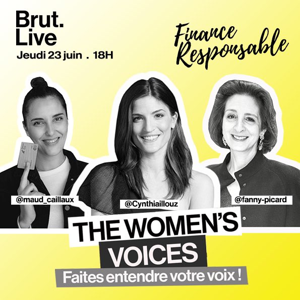 The Womens’s Voices (@TheWomensVoice1) on Twitter photo 2022-06-23 14:46:16 🍃Finance Responsable , c’est la thème de notre @Brut. Live de ce soir à 18h. 💶 @Maud_Caillaux 🦊 ceo de la neobanque #green @Green_Got_ et @FannyPICARD_AE , ceo du fonds à impact @Alterequity nous parlerons de l’investissement responsable ET rentable! #finance #WomenInFinance 🍃Finance Responsable , c’est la thème de notre @Brut. Live de ce soir à 18h. 💶 @Maud_Caillaux 🦊 ceo de la neobanque #green @Green_Got_ et @FannyPICARD_AE , ceo du fonds à impact @Alterequity nous parlerons de l’investissement responsable ET rentable! #finance #WomenInFinance