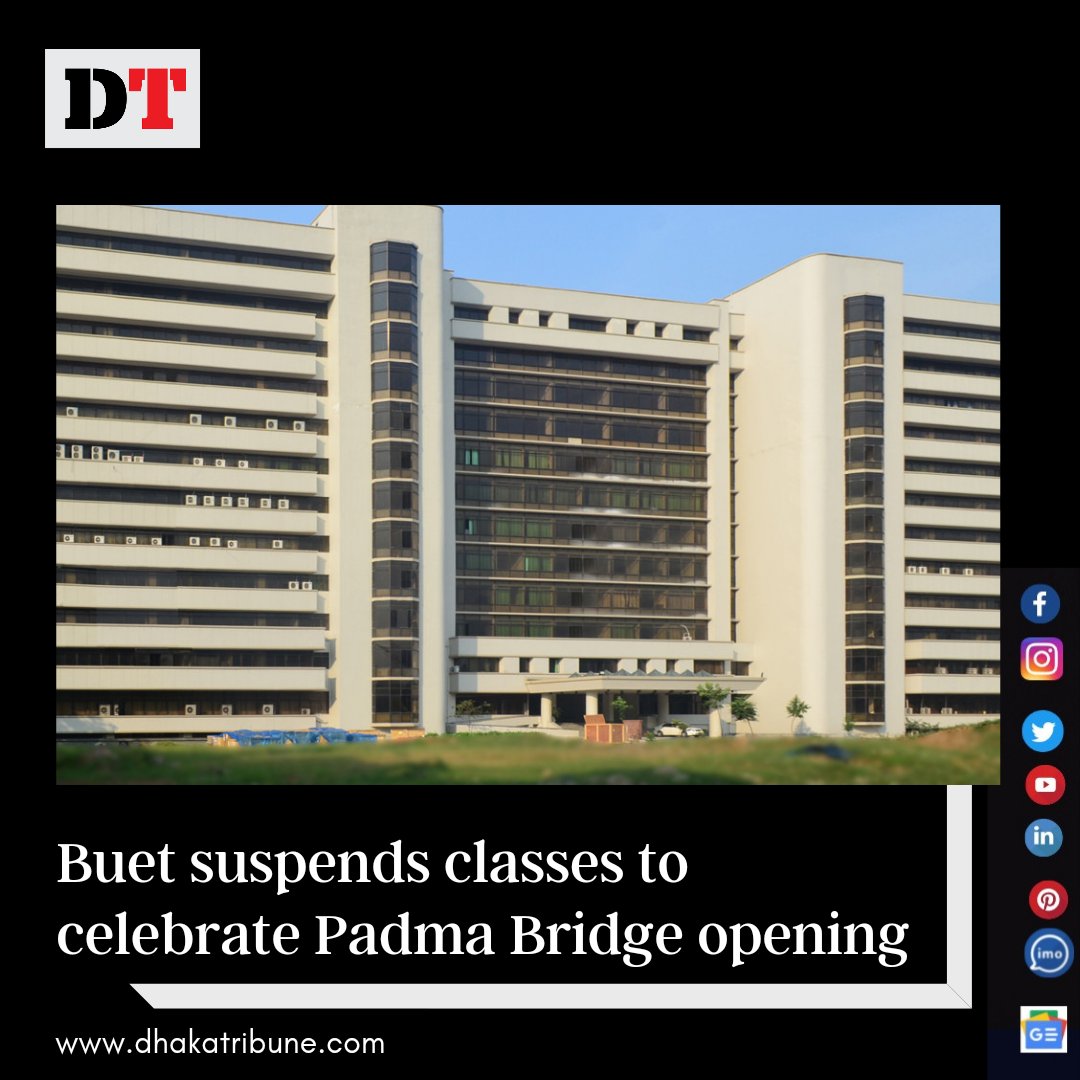 DhakaTribune's tweet photo. The decision was made so students can enjoy the grand program

To read more click the link below 👇

https://t.co/hOipPApe8w

#Padma #padmariver #buet #celebration #student #classsuspended #Bangladesh #dhakatribune #breakingnewsbreakingbarriers https://t.co/XCql8UG4U1