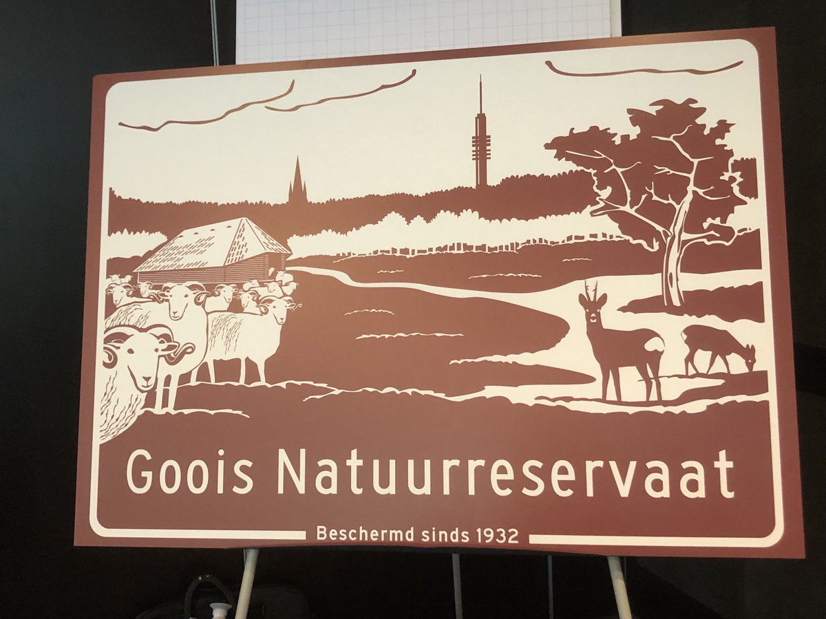 Vandaag aanwezig bij presentatie GNR bord met illusie landschap Gooi   Bord staat langs A27 op weg naar t Gooi en op weg naar Utrecht bij de vernieuwde afslag H’sum Zuid  #gnr