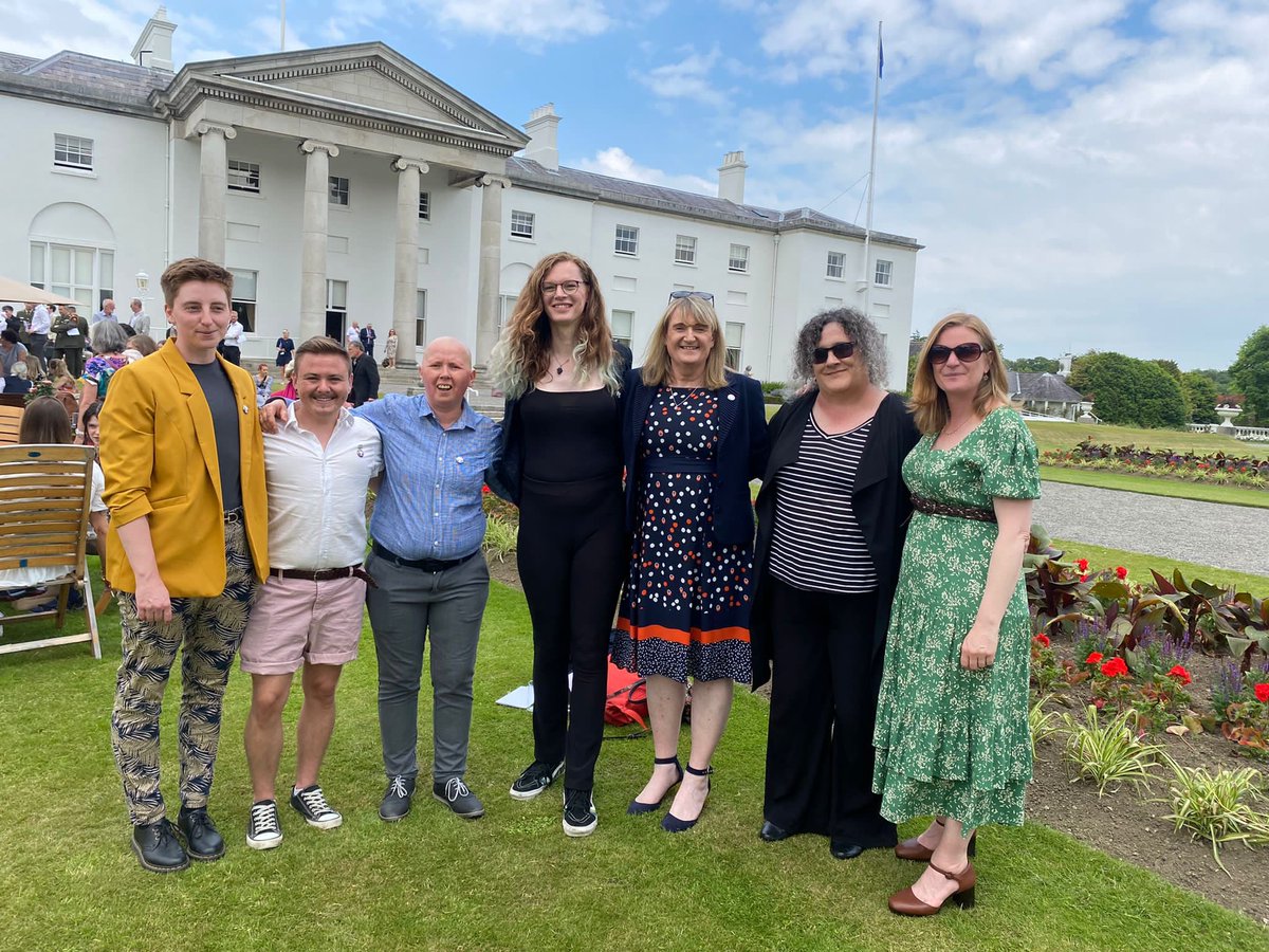 Members of #TENI’s staff and board are honoured to be invited by President Michael D Higgins to Áras an Uachtaráin today. Very important conversations taking place on #GenderBasedViolence and #GenderEquality. #HeForShe