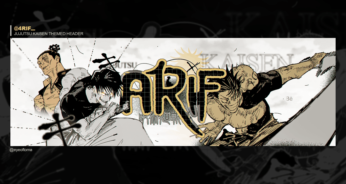 EyeOfToma's tweet photo. Jujutsu Kaisen Themed Header (@4RlF_)

HD: https://t.co/KRfp9SUh4O

Likes and RT's would mean a lot :) https://t.co/Kcpe6V45WC