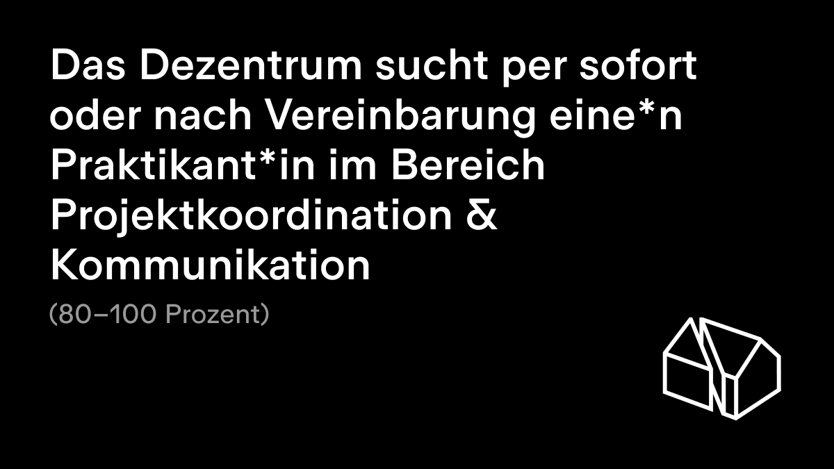 Das Dezentrum sucht per sofort oder nach Vereinbarung eine:n Praktikant:in im Bereich Projekt Koordination und Kommunikation (80 - 100%)
dezentrum.ch/praktikantin-p…