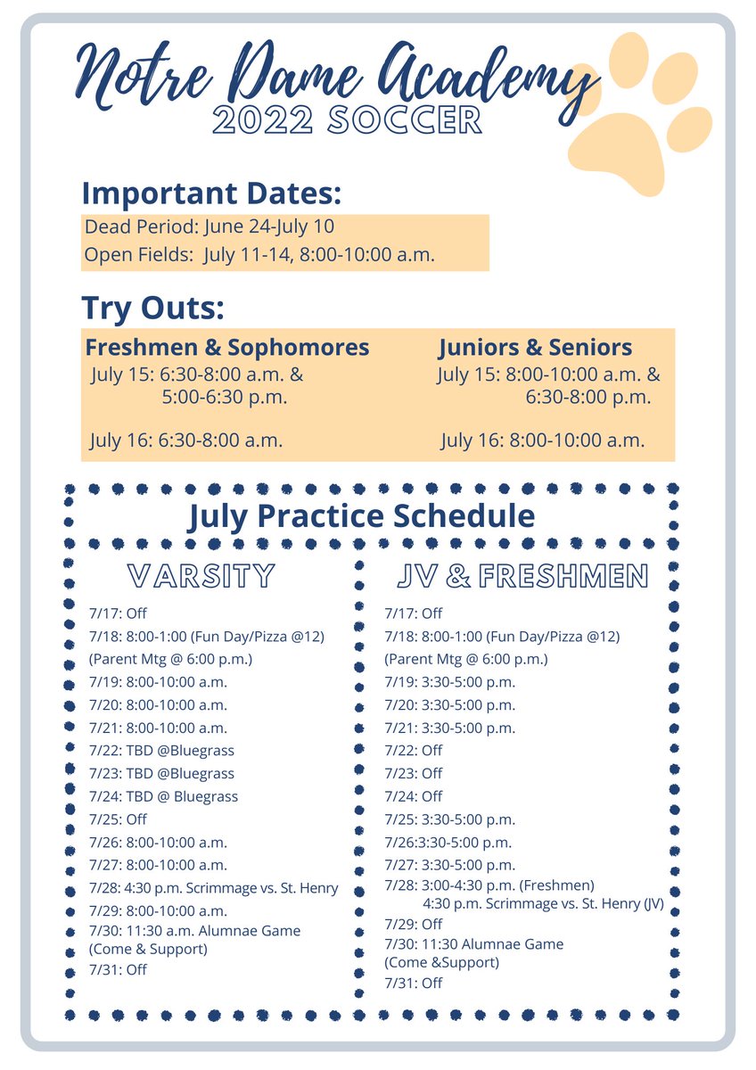 Post Dead-Period schedule for 🐼 ⚽️