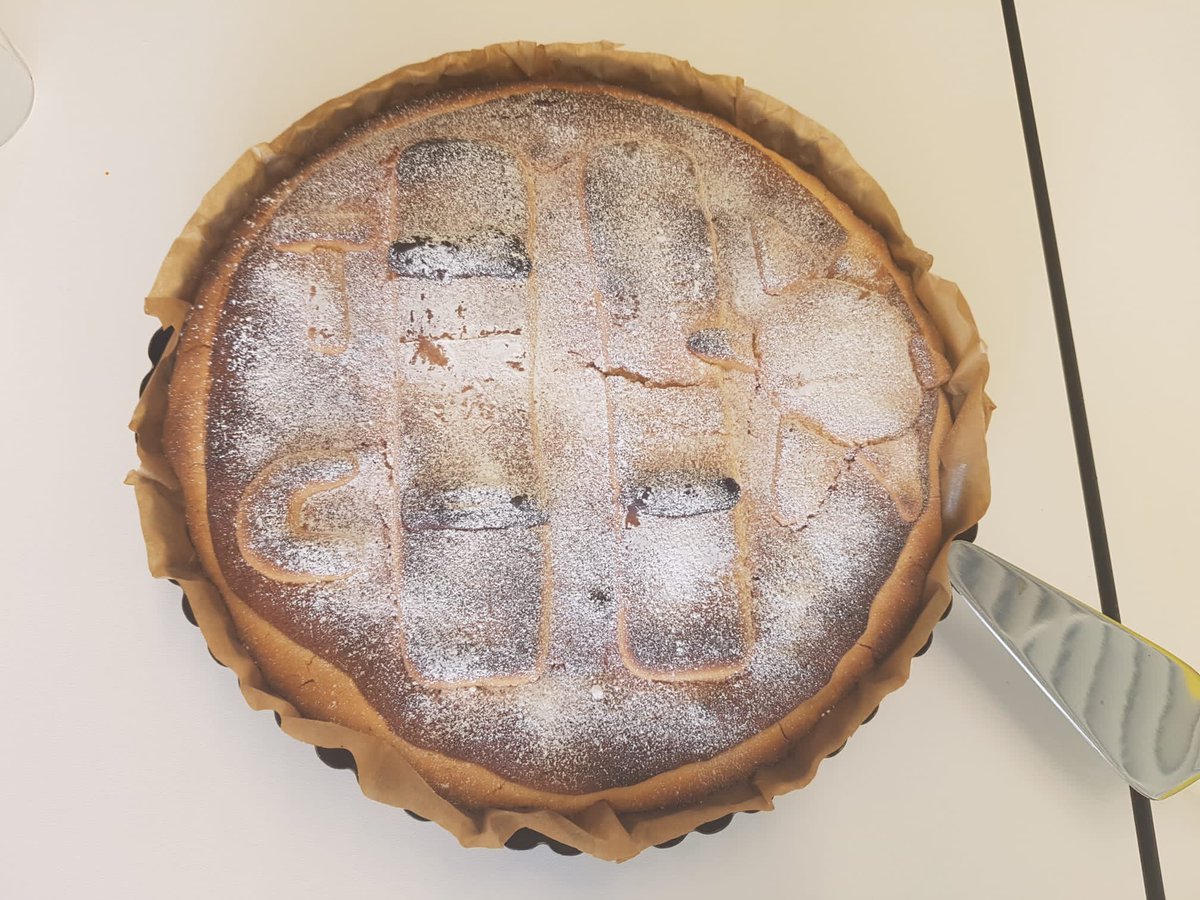 PapaStebLabs's tweet photo. Many reasons to celebrate these days, personal and professional. Took some time to toast to our newest paper, ADESSO, which came with an amazing cake courtesy of @beatrice_casati! Who can guess what’s on top? Congrats to everyone involved! 🦠 #COVID19 #diagnosis #labcake https://t.co/MhmklceGyQ