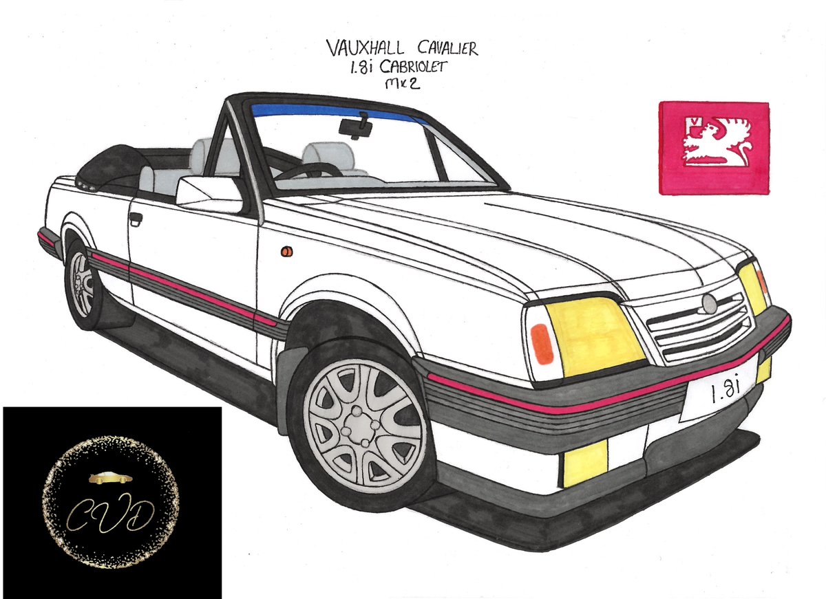 Hi all, the second of todays drawings in my new series Mainstream Convertibles 1945-2003 is a rare Vauxhall. #vauxhallcars #vauxhallcavalier #vauxhallcavaliercabriolet #vauxhallcavaliermk2 #vauxhallcavalier18i