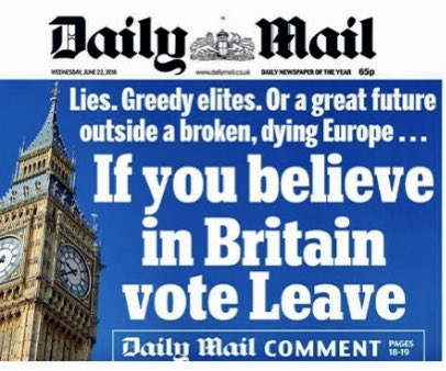 ThatTimWalker's tweet photo. Six years on, let’s be grateful to the Daily Mail for getting rid of all the liars and the greedy elites. https://t.co/4lwudXqk5e
