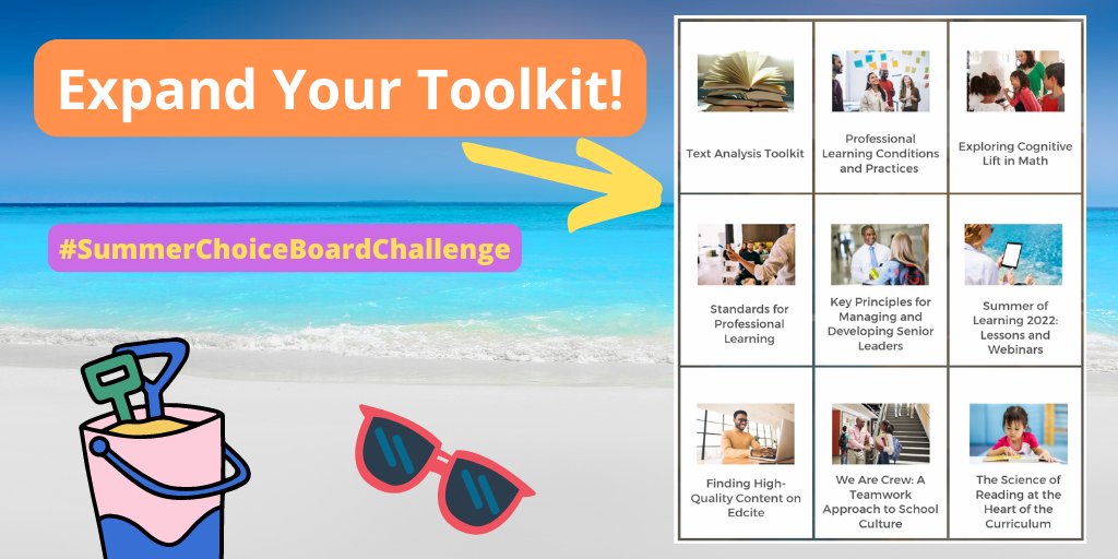 Get involved in this year's #summerchoiceboardchallenge! Explore resources from organizations like @achievethecore, <a href="/AchievementNet/">Achievement Network</a>,  <a href="/sharemylesson/">ShareMyLesson</a>, <a href="/NavigatorProg/">Navigator Program</a>, and <a href="/Accel_Network/">Charter Network Accelerator</a>.  Share for a chance to win an Amazon gift card! zcu.io/JWj9 😎