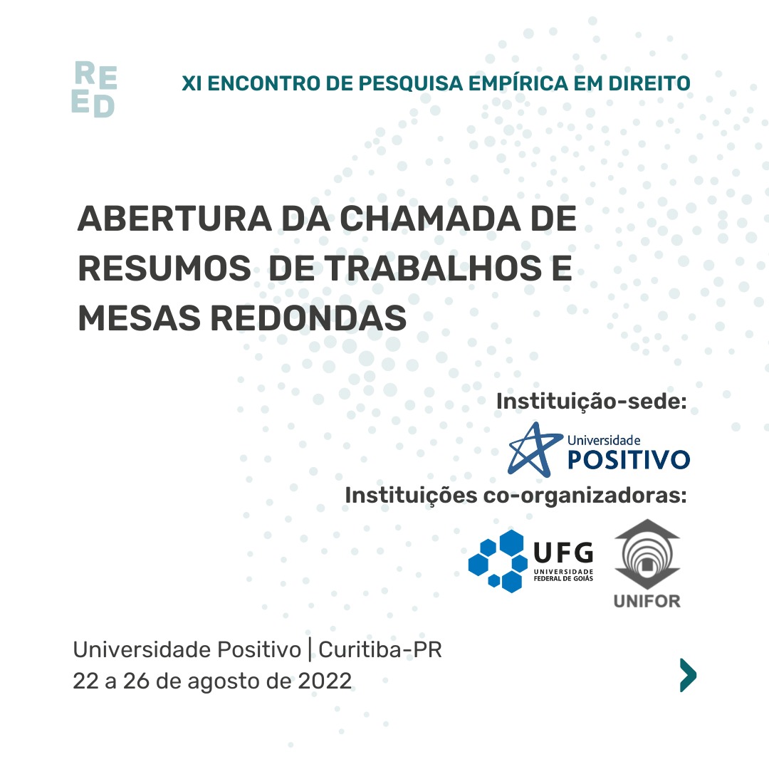 Estão abertas as submissões de Resumos de Trabalhos a serem apresentados em um dos 26 GTs do XI EPED que será realizado em Curitiba, de 24 a 26 de agosto de 2022, na Universidade Positivo – Campus Ecoville. Para saber mais, acesse: reedpesquisa.org/eventos/xi-epe…