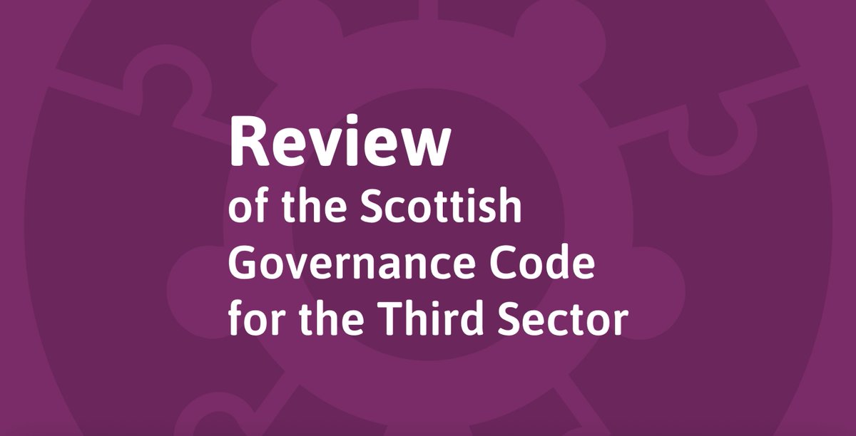 Calling third sector leaders and trustees in Scotland. Only 5 days left to feed into the Scottish Third Sector Governance Code review via the online survey! @ACOSVO @ScotCharityReg @SocEntScot @StirVolunteer @evoc_edinburgh @GlasgowCVS @AVAshire @volactionangus @clacksCTSI https://t.co/ImZ9NrAbqq