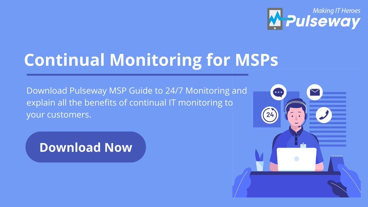 pulsewayapp's tweet image. Continual monitoring plays a crucial part in IT management routin and MSPs that does that are one step closer to keeping their customers delighted and safe.

Download the guide now: ow.ly/jLWf50Jfsmq

#MSPGuide #ContinualITMonitoring #ITmanagement