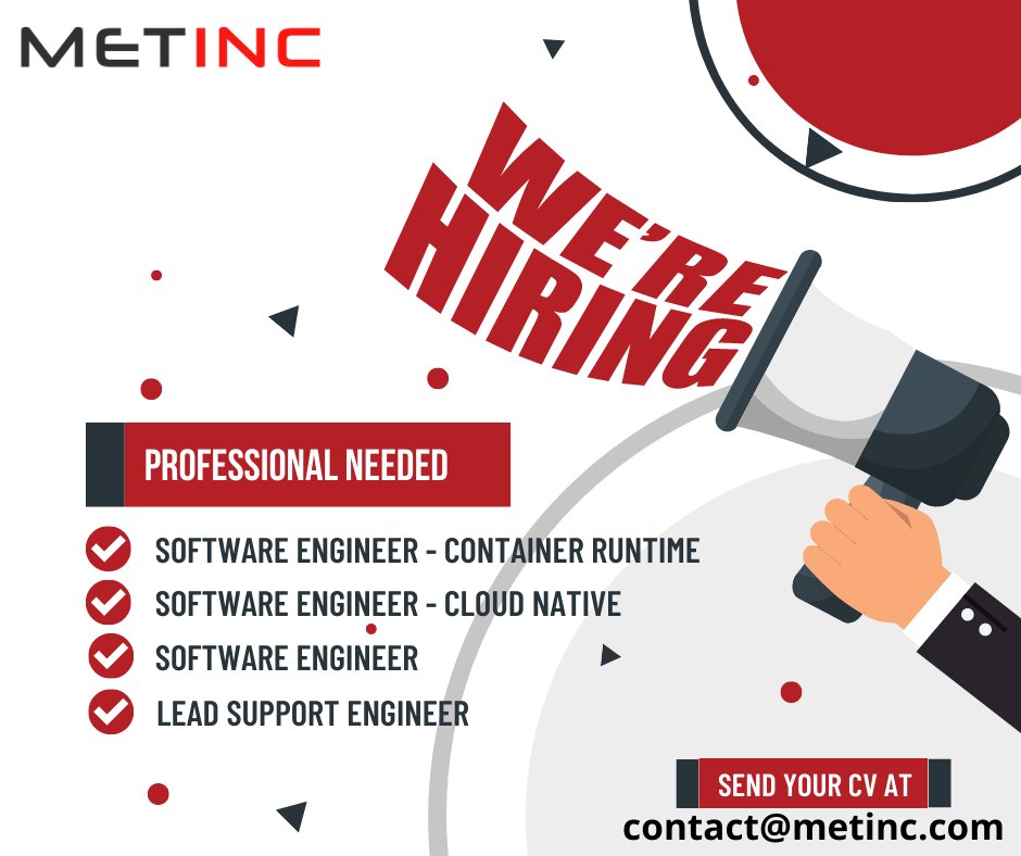 We are #hiring for a Kubernetes Golang Development, Software Engineers and Support Engineers at MetInc… #Kubernetes #SoftwareEngineer