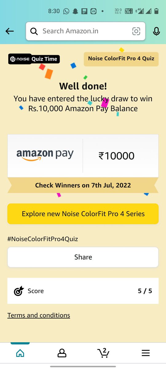 Nithin0901's tweet photo. I played this interesting Quiz on Amazon-Play games at Amazon FunZone https://t.co/meBUIa48NE
@amazonIN #NoiseColorFitPro4 https://t.co/D5E5YArIWt