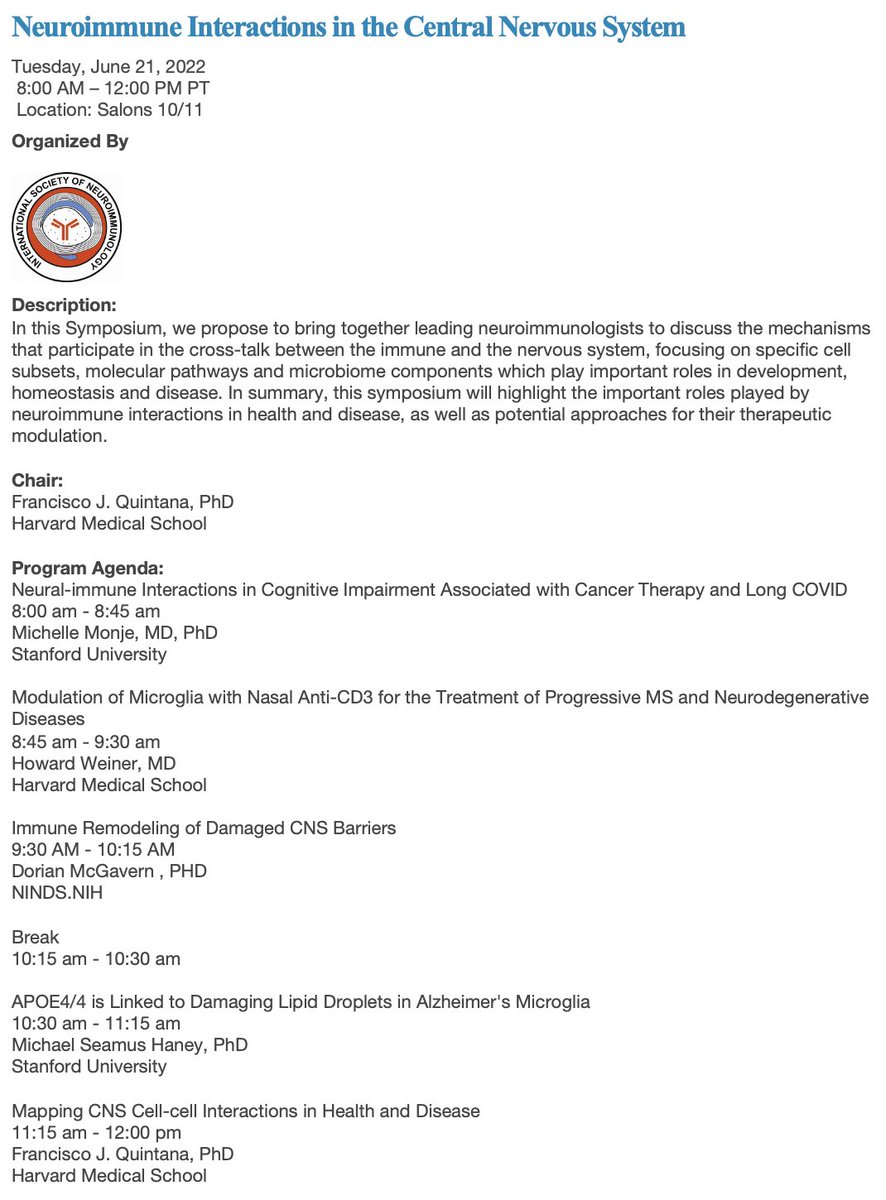 weinerlabhms's tweet photo. Spoke at FOCIS Symposium on Neuroimmune Interactions in San Francisco on "Modulation of Microglia with Nasal Anti-CD3 to Treat Progressive MS and Neurodegenerative Diseases". Nasal Anti-CD3 can not only be applied to MS but to AD, ALS &amp; traumatic brain injury. Many applications! https://t.co/RSLgk9tYhN
