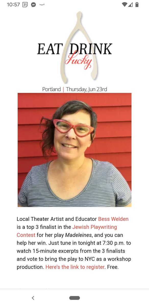 jesch30's tweet photo. Bess is bestest! Link to register: https://t.co/nXnvTHodh8  @EatDrinkLucky @jewishplays https://t.co/PSAxQC8HWm