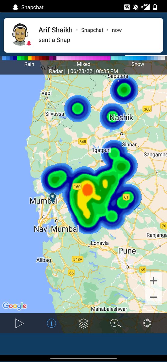 MumbaiWeatherm1's tweet photo. A thunderstorm around MMR #MumbaiRains https://t.co/IjKmrE9arr