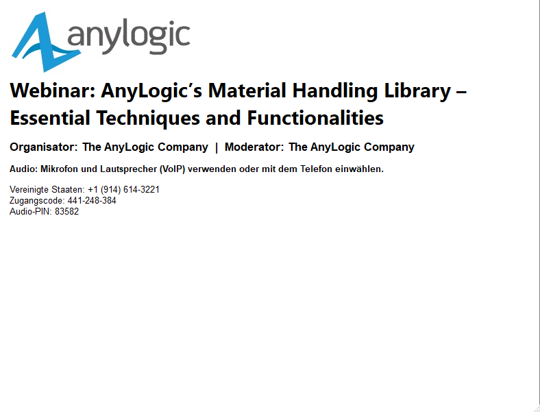 ahuebl's tweet photo. webinar starts @AnyLogicCo https://t.co/K0N9pU4Jfc