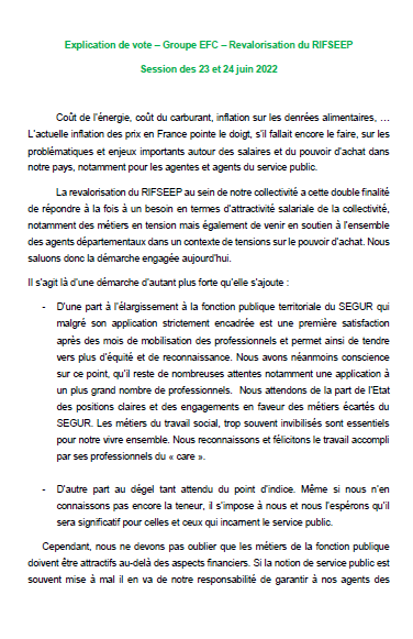 GroupeEFC_CD35's tweet image. Rémunération des agent.e.s : nous sommes favorables à la revalorisation du RIFSEEP pour tous les agents du #CD35, c&apos;est une aide bienvenue dans un contexte d&apos;inflation et une reconnaissance du travail accompli. Couplé aux évolutions législatives, c&apos;est un signal fort de soutien.