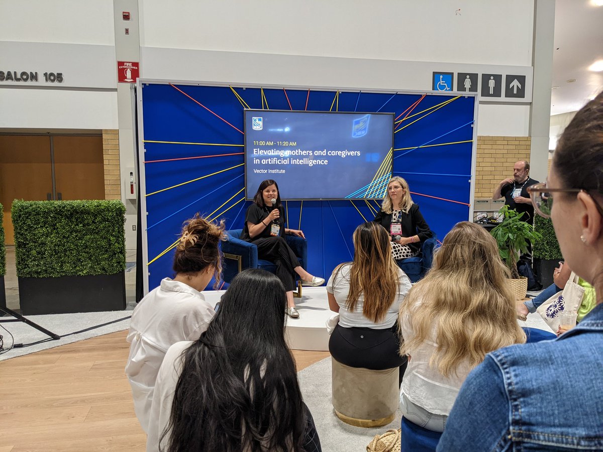 Getting in on a little fireside chat action care of <a href="/NoraVBieber/">Nora Bieberstein (She/Her)</a>, hearing all about Mothers in Machine Learning at #CollisionConf