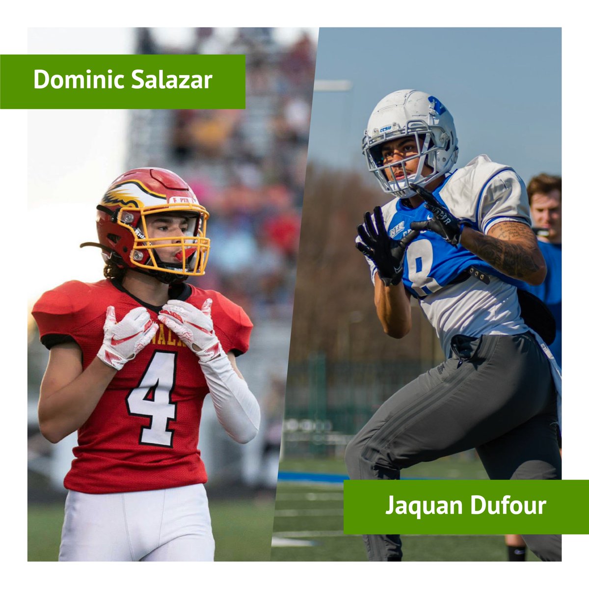 Ready. Set. Hut! Say hello to Dominic Salazar and Jaquan Defour. 🤗

#sponsoo #sponsorship #sponsoring #sponsor #sportsmarketing #sports #football #ncaa #collegefootball #college #studentathletes