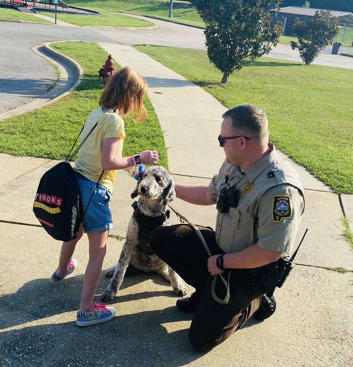 Our Summer Camp students had a special greeter this morning! What a great way to start the day! <a href="/MunfordScout/">Scout the Therapy Dog</a> <a href="/MunfordElem/">Munford Elementary</a> #workingonmyroar