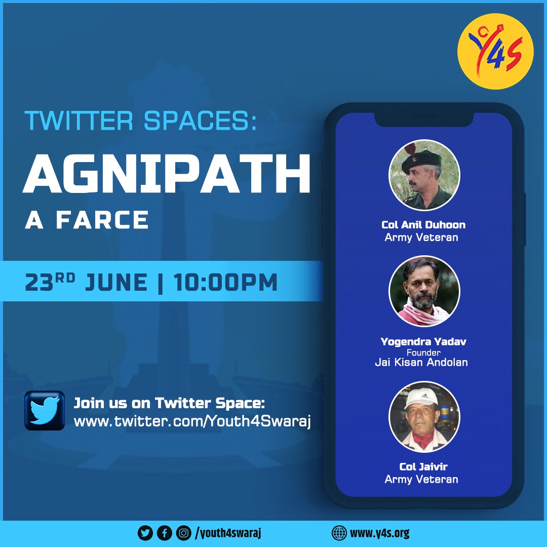 What do Army Venerans think on Agneepath scheme?

Let's go to the discussion tonight at 10 o'clock

<a href="/LtColAnilDuhoon/">Lt Col Anil Duhoon (Veteran)</a>
<a href="/col_jaivir/">Jaivir Singh</a>
<a href="/_YogendraYadav/">Yogendra Yadav</a>