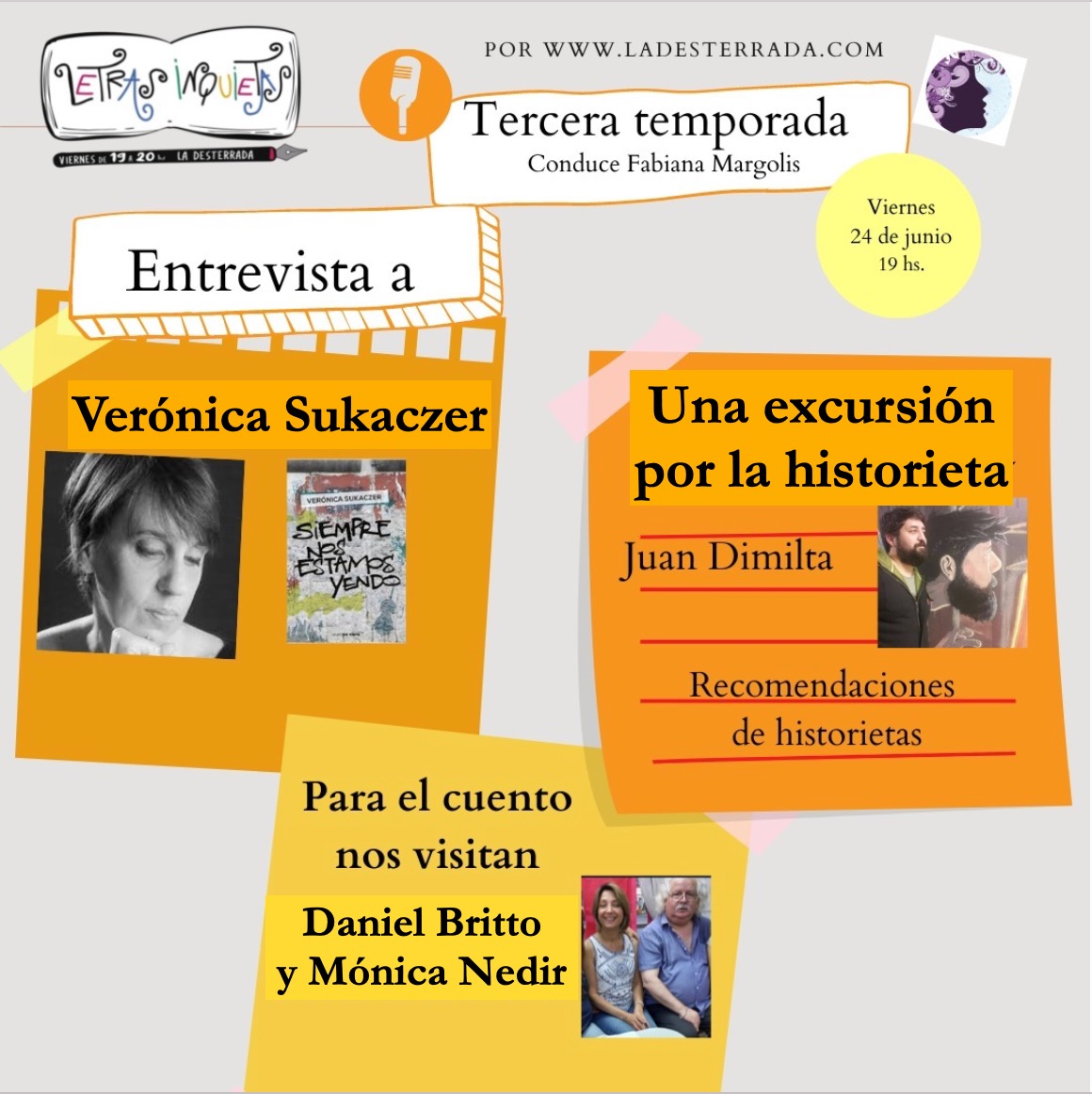 Mañana, una invitada de lujo: <a href="/VeroSuk/">Verónica Sukaczer</a> 
Nos encontramos a las 19 en <a href="/Ladesterrada/">LA DESTERRADA</a>