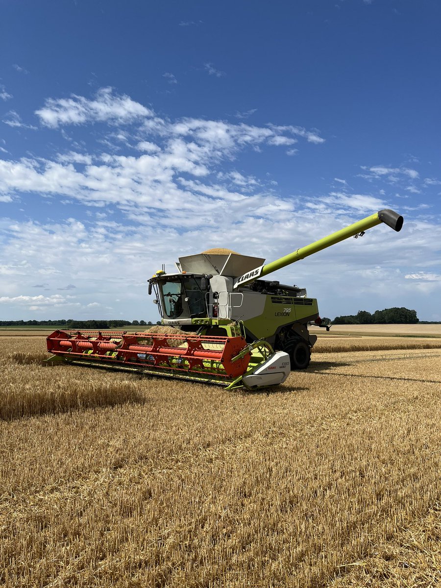 #moisson2022 des orges d’hiver sur la #DamsDeereFarm avec la <a href="/CLAASFrance/">CLAAS France</a> Lexion en espérant finir la parcelle avant la pluie 🌧 qui approche… #FrAgTw #agriculture