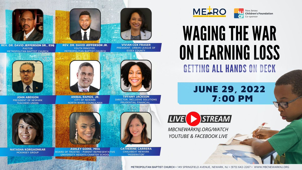 Waging the War on Learning Loss: Getting All Hands

WEDNESDAY, JUNE 29 AT 7:00PM

The panel will consist of community leaders in our educational system and from different organizations!!!