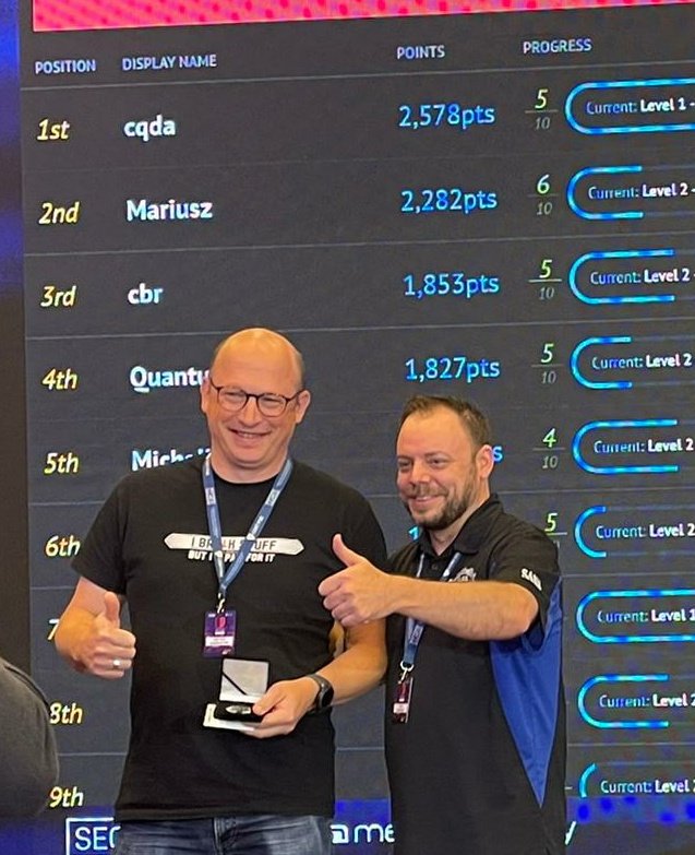 dietersar's tweet photo. Nice closure of a very good #CC4ES conference organised by PSE and closing Grid Netwars 🥇 @SANSICS @SANSEMEA https://t.co/Ui6AdxogcI