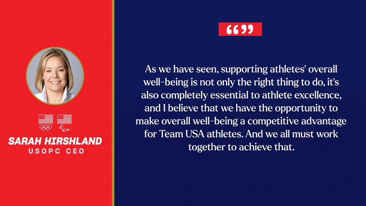 USOPC CEO, Sarah Hirshland, on athletes’ well-being.