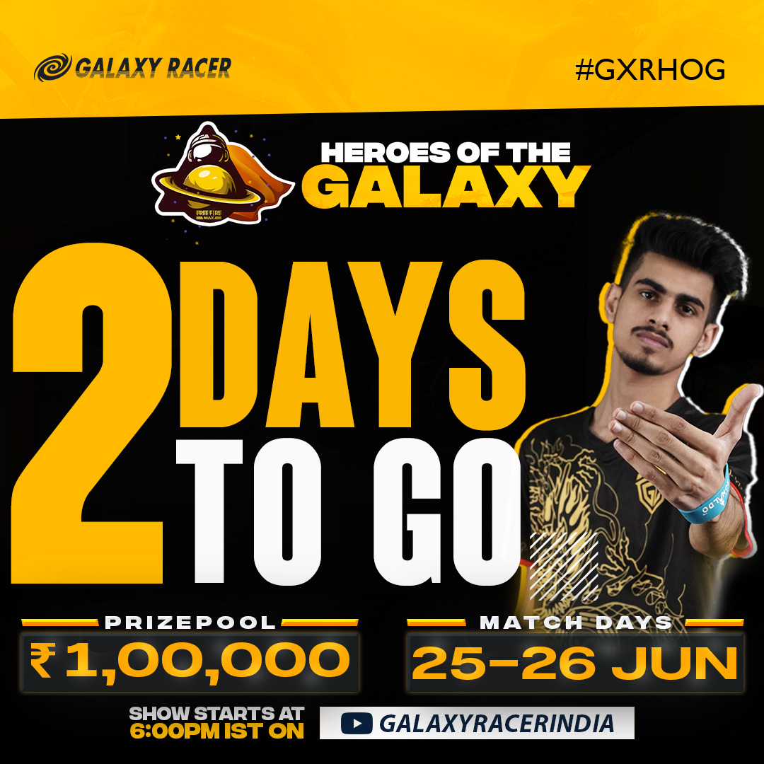 galaxyracerind's tweet photo. Just 2οΈβ£ days to go!! β¨
Which player do you think will DOMINATE the servers at #GXRHOG? πͺπ»π
Let us know below π #WeAreGXR
#FreeFireMax #FreeFireIndia #FFInvitational #FreeFireMaxTournament #FreeFireMaxInvitational #FreeFireIndiaOfficial https://t.co/D51qYJkSKK