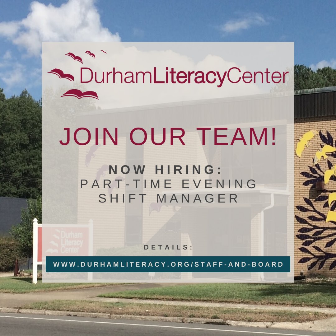 We're Hiring! Are you our next shift manager? - mailchi.mp/durhamliteracy…