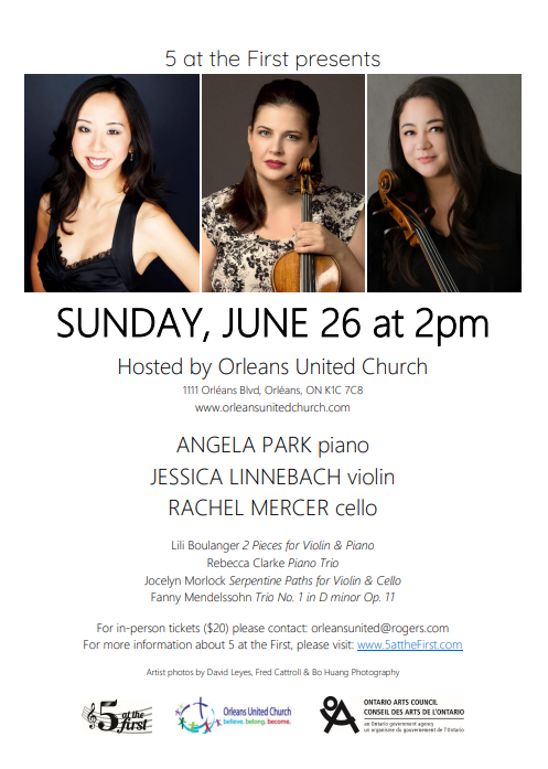 rachelcello's tweet image. This Sunday @OrleansUnited for @5attheFirst with Angela Park Jessica Linnebach. Music by @JocelynMorlock #NadiaBoulanger #FannyMendelssohn #RebeccaClarke
@linnebachviolin #Ottawa @allevents_in @cmcnational